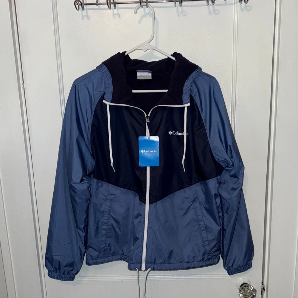 New Columbia May Valley Fleece Lined Windbreaker Blue size M